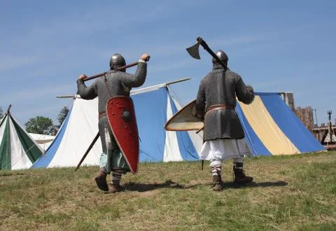 Medieval warriors Stock Photos