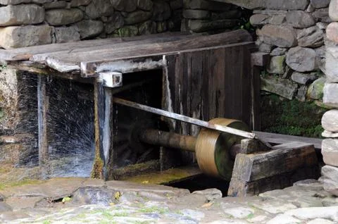 Medieval Water-driven Sharpener Stock Photos