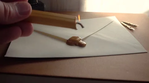 Medieval way to send encrypted secured messages. Stock Footage 147356113