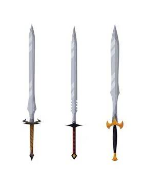 Medieval weapon collection. Ancient weaponry, war and heraldry concept Illustrazione stock