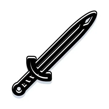 Medieval weapon dagger graphic symbol illustration Stock Illustration