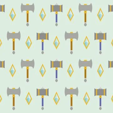 Medieval Weapons and Gems. Vector Stock Illustration