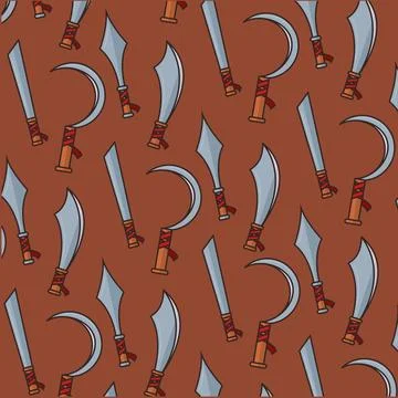 Medieval weapons pattern background Vector Stock Illustration