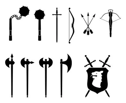 Medieval Weapons Set Stock Photos