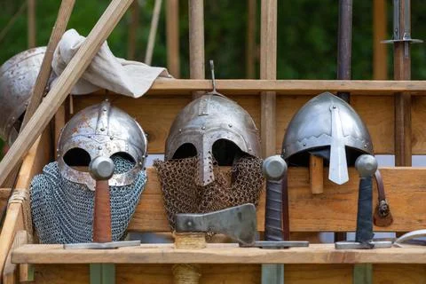 Medieval weapons of war Stock Photos