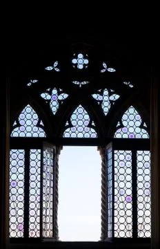 Medieval window silhouette Stock Photos