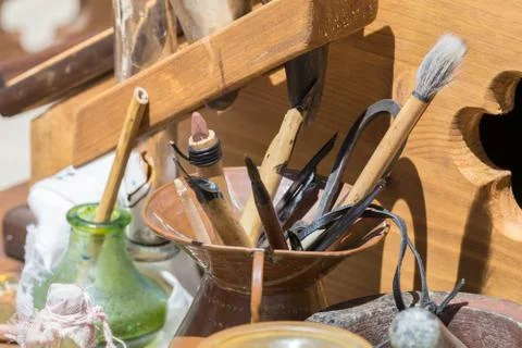 Medieval writing tools Stock Photos