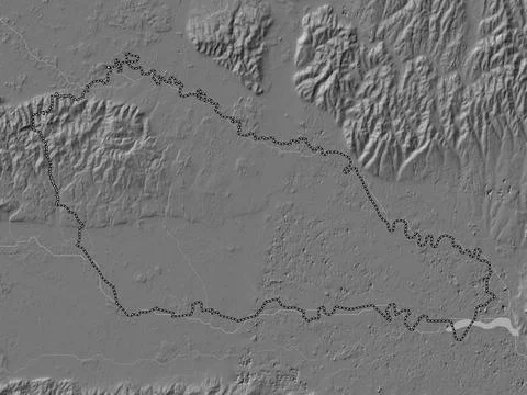 Medimurska, Croatia. Bilevel elevation map with lakes and rivers Illustrazione stock