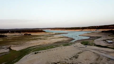 Medina Lake (Drought) Stock Footage 205581616