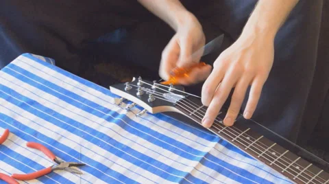 Mediocre String Job Stock Footage 66534326