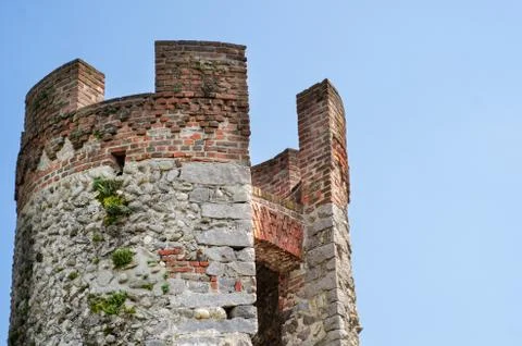 Medioeval tower made of bricks and stones Stock Photos