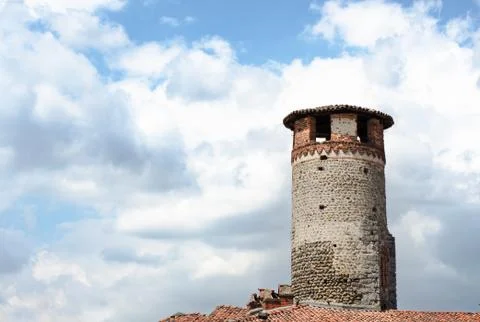 Medioeval tower made of bricks and stones Stock Photos