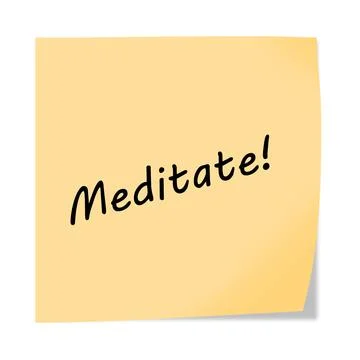 Meditate 3d illustration post note reminder on white with clipping path Stock Illustration