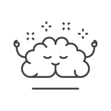 Meditating brain icon Illustrazione stock