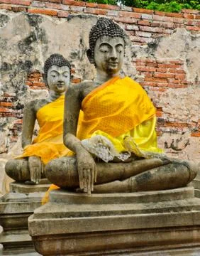 Meditating buddha statue Stock Photos