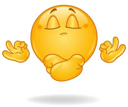 Meditating emoticon Stock Illustration