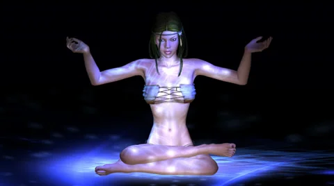 Meditating female Stock Footage 30755926