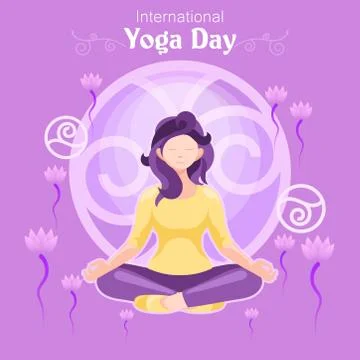 Meditating girl in sitting Position Stock Illustration