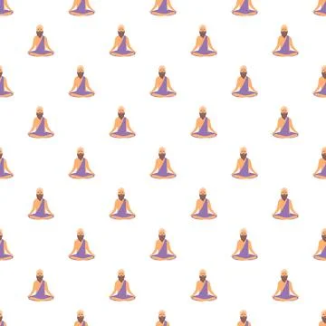 Meditating guru pattern creating spiritual background Stock Illustration