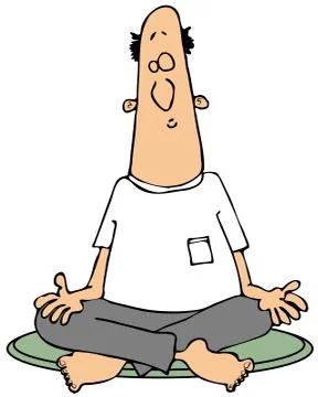 Meditating man Illustrazione stock