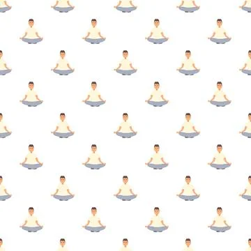 Meditating man pattern for zen relaxation and mindfulness Stock Illustration