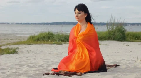 Meditating Slow Motion Stock Footage 31662010