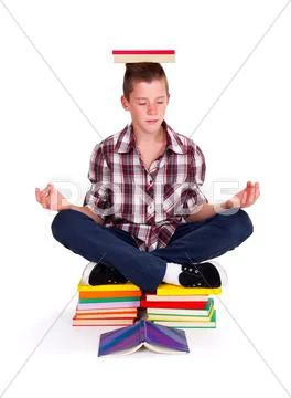 Meditating teenager Stock Photos