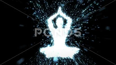 Meditating yoga figure radiating energy Stock Illustration