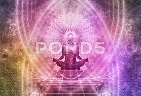 Meditation Abstract Spiritualism Yoga Concept Stock Illustration