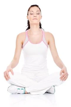 Meditation after exercise Foto stock