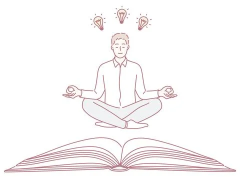 Meditation and Knowledge Achieving Enlightenment and Insight Through the Power 스톡 일러스트