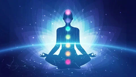 Meditation Animation, Positive Healing energy, Chakras Stock Footage