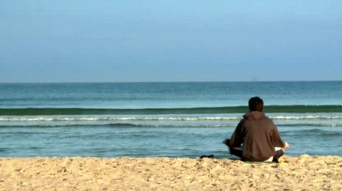 Meditation on the beach 4 Stock Footage 462270