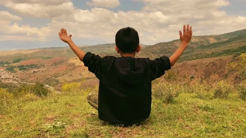 Meditation boy Stock Footage 196105869