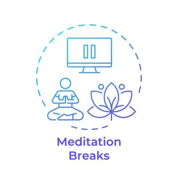 Meditation breaks gradient outline concept icon Stock Illustration