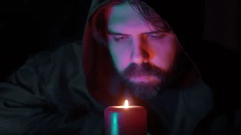 Meditation on a candle concept Stock Footage 143618879