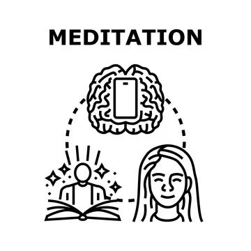 Meditation concept for mindful mental practice Stock Illustration