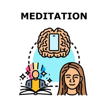 Meditation concept for mindful mental practice Stock Illustration