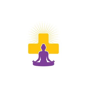 Meditation cross template vector icon Stock-Illustration