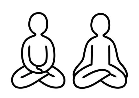 Meditation doodle icon Stock Illustration