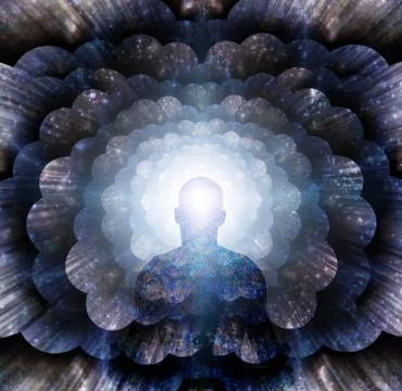 Meditation before endless spaces Stock Illustration
