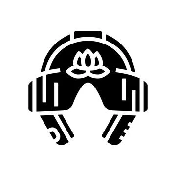 Meditation headset glyph icon vector illustration Stock Illustration