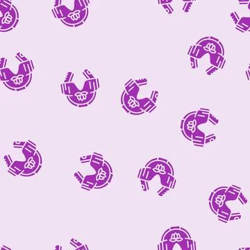 Meditation headset glyph seamless pattern Illustrazione stock
