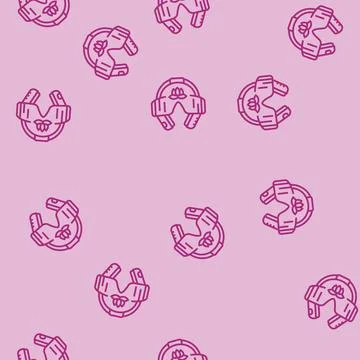 Meditation headset line seamless pattern Illustrazione stock