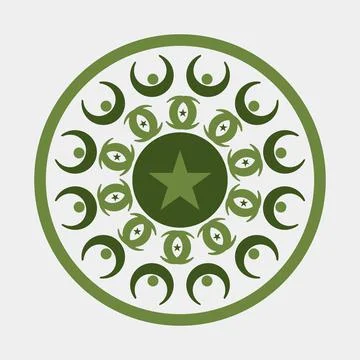 Meditation, human joy, Unity Concept simple mandala vector illustration Stock Illustration