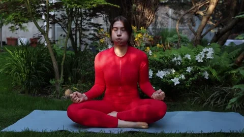 Meditation interrupted by distractions Stock-Footage 336780529