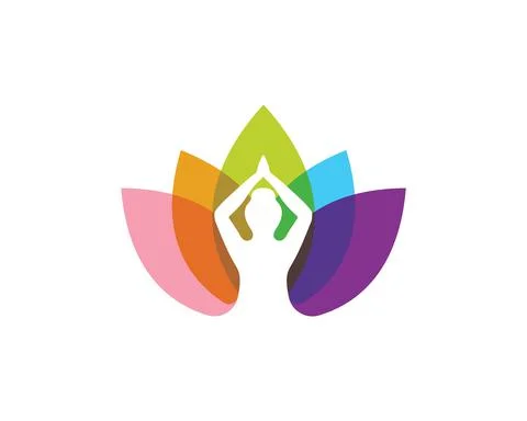 Meditation logo template vector icon Stock Illustration