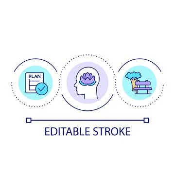 Meditation loop concept icon Stock Illustration