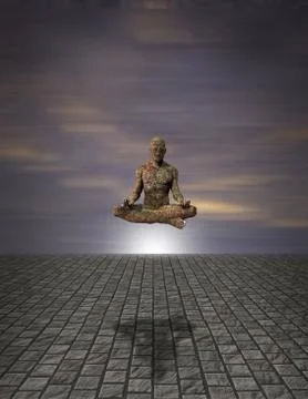 Meditation man Stock Illustration