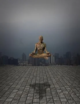 Meditation man Stock Illustration